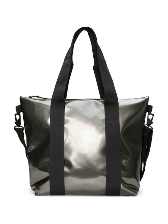 Rains Mini Tote Damenhandtasche Tote Handtasche Silber