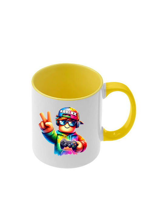 Roblox Tasse Gelbe Griff Innenseite