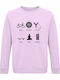 Sweatshirt Organic Unisex " Stranger Things Gang Elements Minimal Design " Creamy Pink