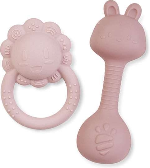 Saro Tiny Treasures Μασητική Κουδουνίστρα Οδοντοφυΐας από Σιλικόνη για 6 m+ Blossom 2τμχ