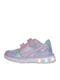 Kids Anatomic Sneakers with Hoop & Loop Closure and Lights Multicolour