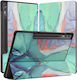 Tablet Hülle Samsung Galaxy Tab S9 Plus S9 Fe Plus S10 Plus Skyddar Innovation Mehrwinkel-Stand Schlaf- und Wachfunktion Faltpro Grün Zeit-Set Sticker