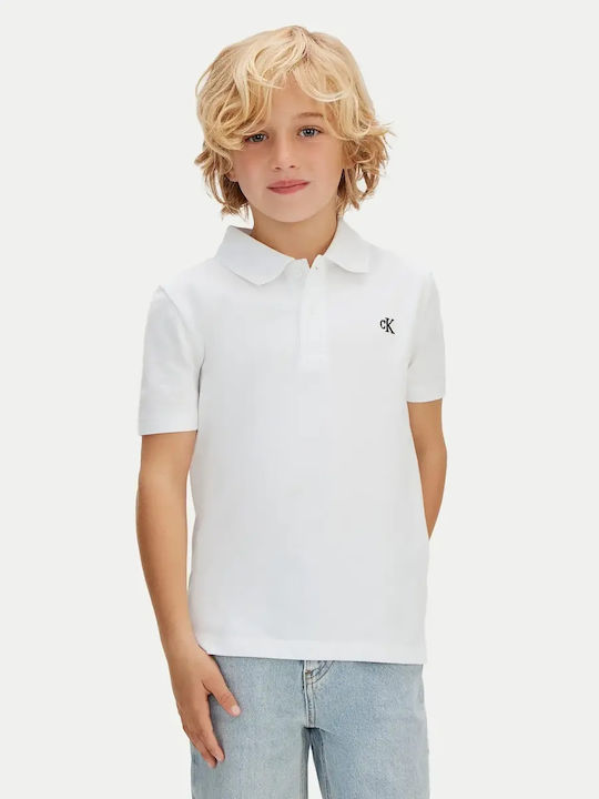 Calvin Klein Kids Short-Sleeved Polo White