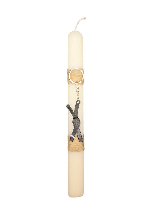 Oval Candle with Black Martial Arts Belt Charm Oval Candle with Black Martial Arts Belt Charm