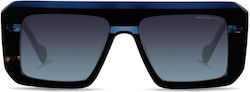 Kreuzbergkinder Febo Black Sunglasses With Horn-Rimmed Frame
