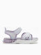 Kindersandalen Anatomisch mit Bügel- und Schleifenverschluss mit Lichtern Flieder