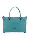 Leather Women's Shopper Shoulder Bag Petrol