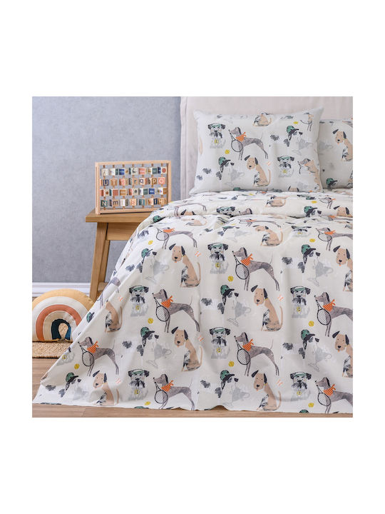 Melinen Σετ Μονά με Λάστιχο Doggy Kids Line 100x200cm