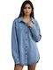 Langärmeliges Damen Denim Hemd Blau
