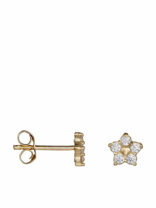 Gold Stud Earrings with Stones