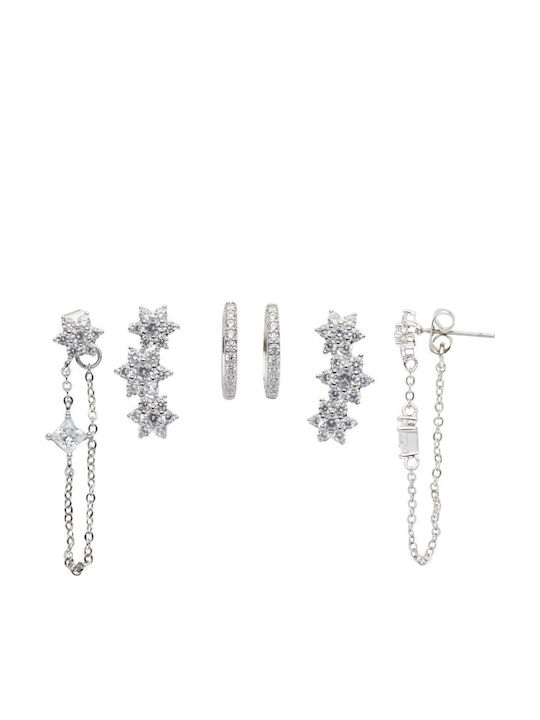 U.S. Polo Assn. Set Earrings Hoops with Stones