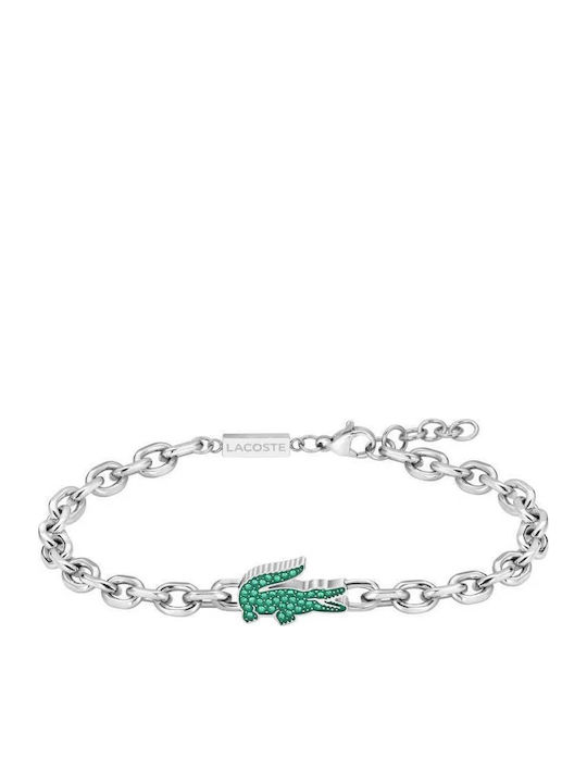 Lacoste Ανδρικό Βραχιόλι από Ανοξείδωτο Ατσάλι με Ζιργκόν