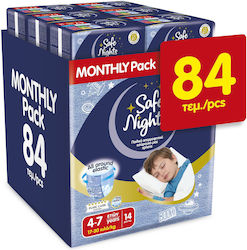 Chiloți Absorbanți de Noapte pentru Băieți cu Vârste între 4 și 7 Ani (17–30 kg) Safe Nights – 84 buc. / Scutece de Noapte cu Absorbție Extra