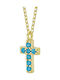 Kiriakos Gofas Women’s Cross from Gold Plated Silver with Chain