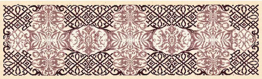 Embroidery Stamped Classic Symmetrical Pattern Fabric Knossos Beige Gold 50cm X 130cm 1 Piece