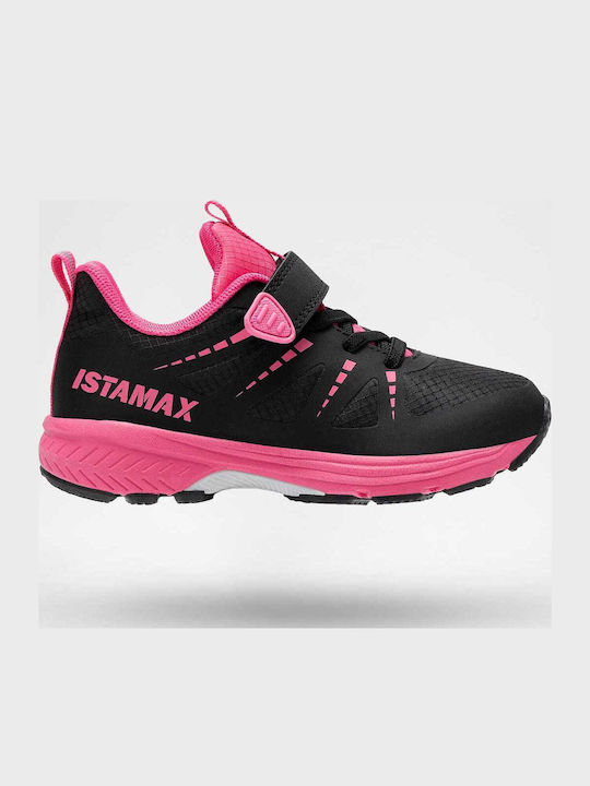 Kids Sports Shoes Running with Hoop & Loop Closure Black