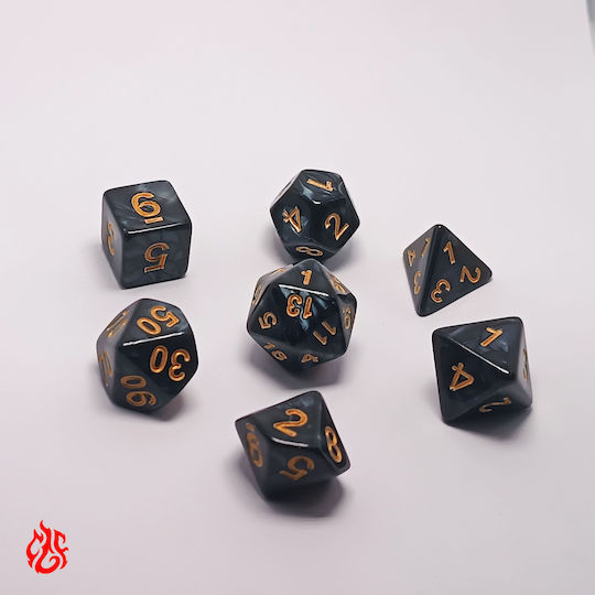 Dice Set Black Acrylic Dice RPG Dungeons & Dragons Pathfinder Wargames