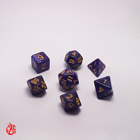 Dice Set Purple Acrylic Dice RPG Dungeons & Dragons Pathfinder Wargames