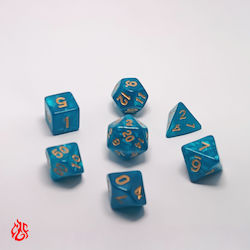 Комплект Зарове Тюркоазени Акрилни За Ролеви Игри Dungeons & Dragons Pathfinder Wargames