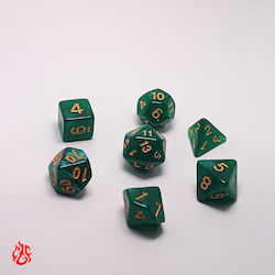 Dice Set Olive Green Acrylic Dice RPG Dungeons & Dragons Pathfinder Wargames