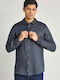 Long Sleeve Linen Shirt in Regular Fit Gray