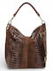 Damentasche aus Leder Shopper Schulter Braun