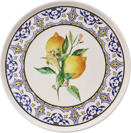 Hermia Shallow Ceramic Multicolour Plate Diameter 25.5cm 6 Pieces