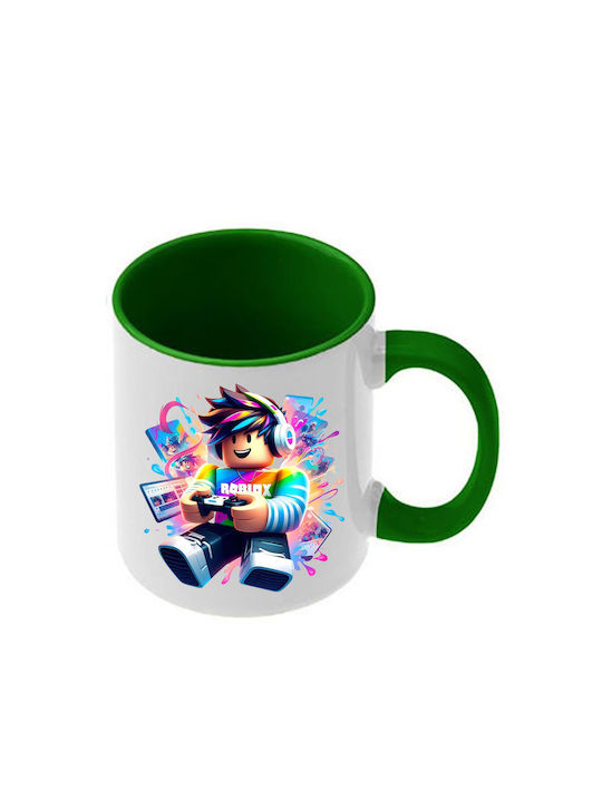 Roblox Tasse Dunkelgrüne Griffe Innenseite