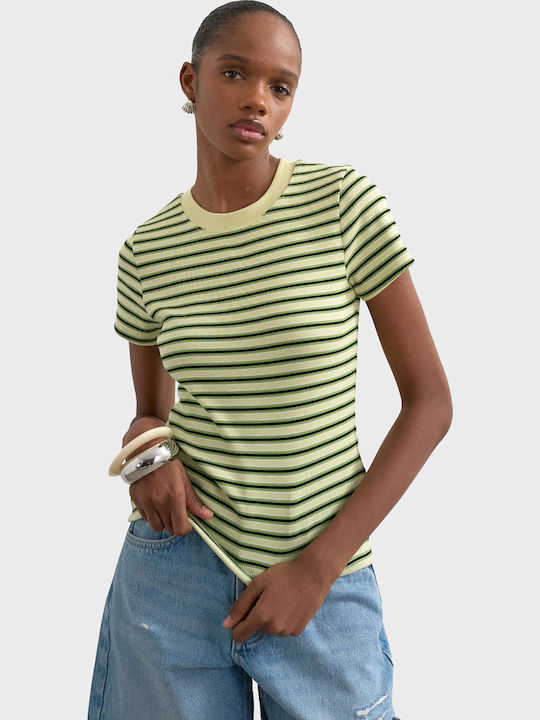 Γυναικείο T-shirt Ριγέ Green