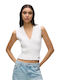 Karl Damen Ärmelloser Pullover Weiß