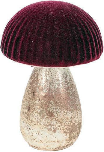 Glas Tischdekoration Pilz Bordeaux 13cm