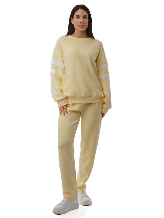 Gelbes Set Damenhose Bluse
