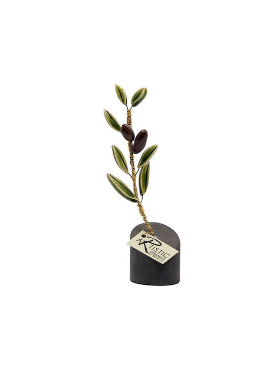 Rozos Ceramics 17-947 Επιτραπέζια Χειροποίητη Κεραμική Διακοσμητική Ελιά 4χ12