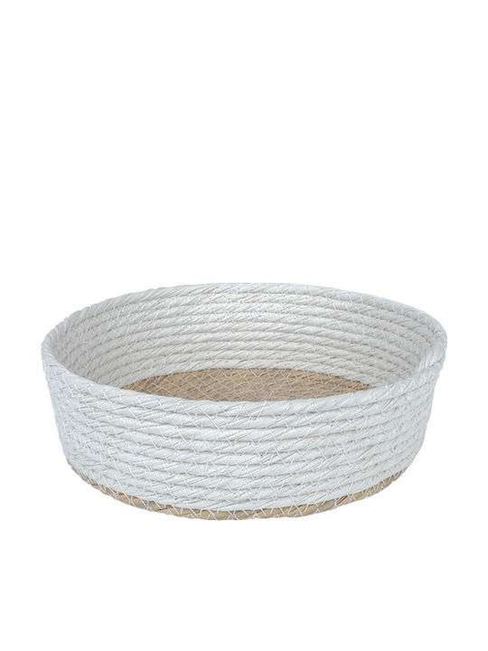 Espiel Decorative Basket Rattan White 18x6x6cm