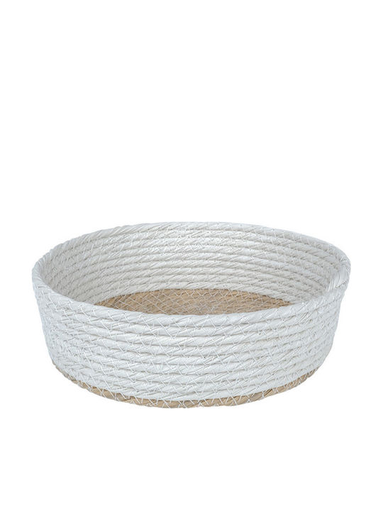 Espiel Coș Decorativ Rattan Alb 20x6x6cm