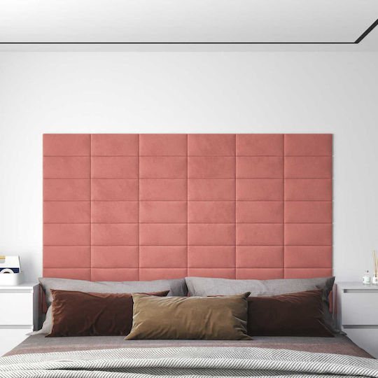 vidaXL Wall Headboard 12 Pieces Pink Velvet 30x1.5x15cm
