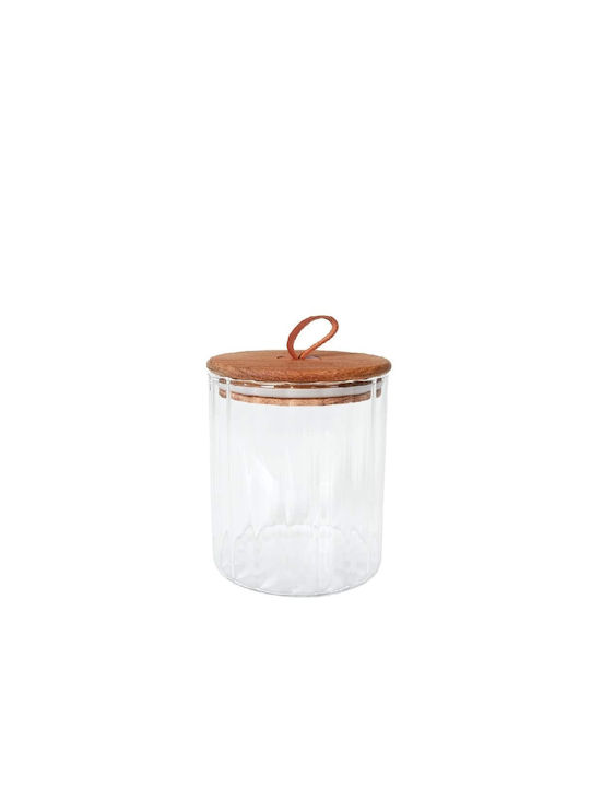 Espiel Set 6 Bucăți Borcane Utilizare Generală cu Capac din Lemn Transparent 290ml