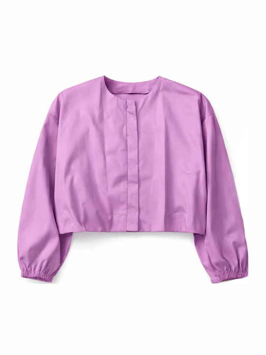 Kinder-Strickjacke Farbe Flieder