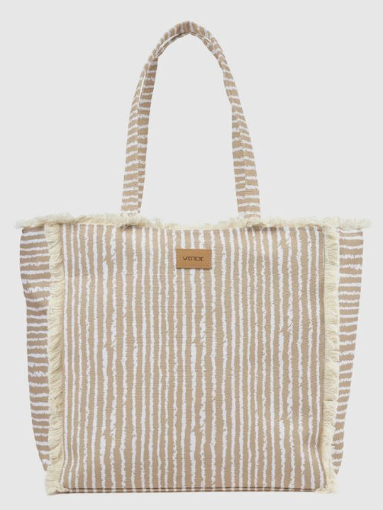 Verde Wicker Beach Bag Beige