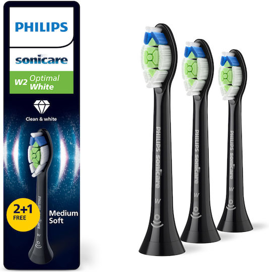 Philips Sonicare W2 Optimal White Ανταλλακτικές Κεφαλές για Ηλεκτρική Οδοντόβουρτσα HX6063/88 3τμχ