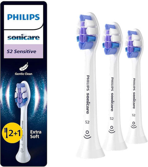 Philips Sonicare S2 Sensitive Replacement Heads for Electric Toothbrush HX6053/87 3pcs