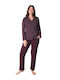 Pijamangel Set Pijamale Dama De Iarnă Violet Pangel2214