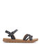 Damen Flache Schwarze Sandalen