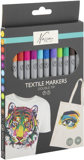 Nassau Textile Dual Markers 12 Pcs Ar0158