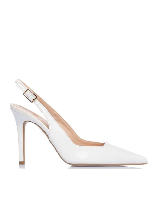 Patent Leather Heels With High White Heel