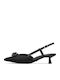 Heels with Strap & Low Heel Black