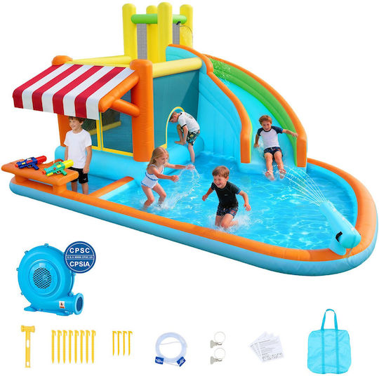 Vevor Aufblasbares Splash & Play Schloss mit Rutsche für 3+ Jahre