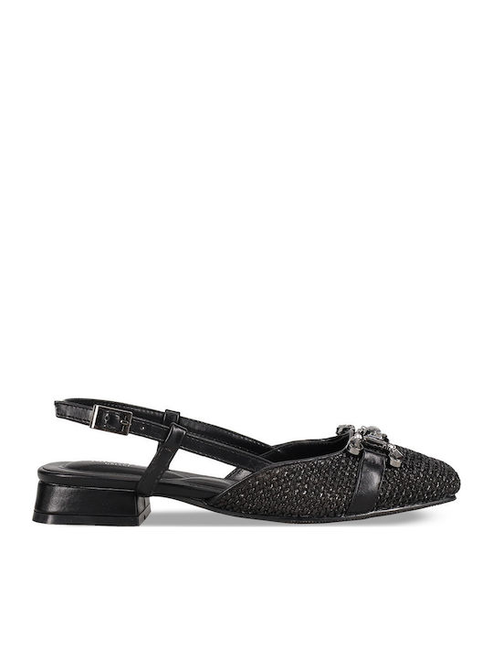 Γυναικείες Μπαλαρίνες Slingback με Λουράκι Μαύρες
