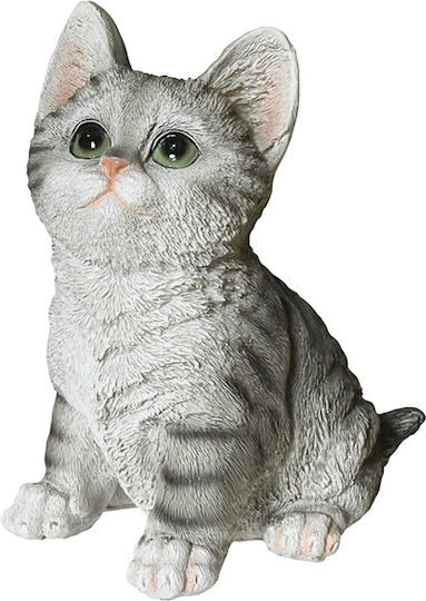 Kaemingk Dekorative Katze aus Polyresin in Grau 10,5x12x16,3cm