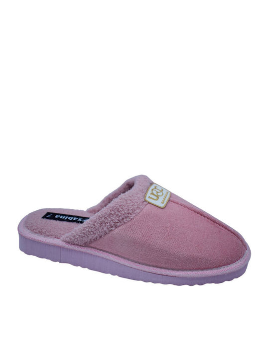 Winter Women's Slippers with Pink Fur